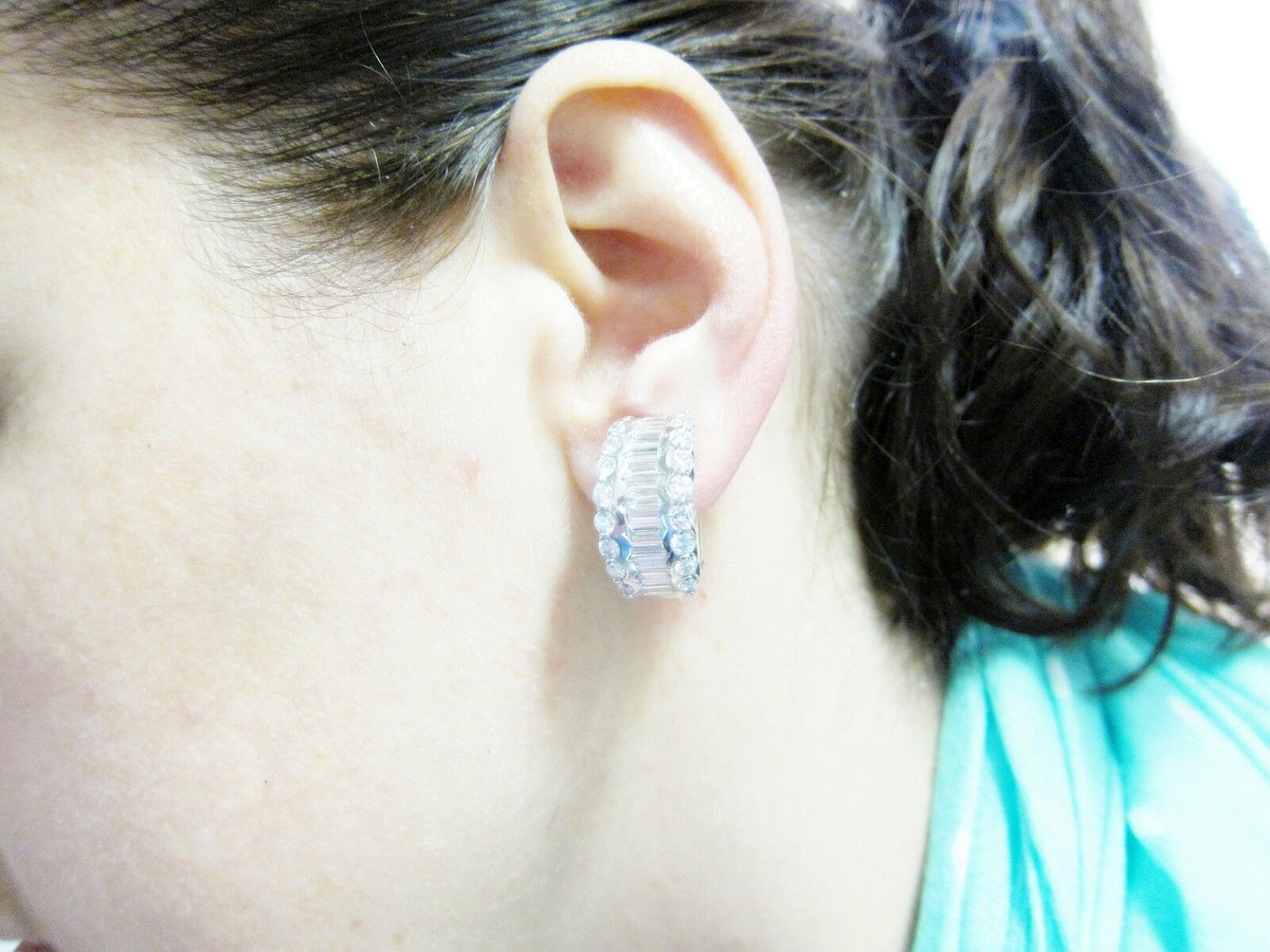DIAMOND BAGUETTE ROUND BRILLIANT SHAPE DIAMOND EARRING