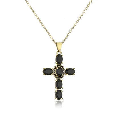 Fashion Jewelry Luxurious Temperament Gold-Plated Sapphire Emerald Ruby Topaz Am