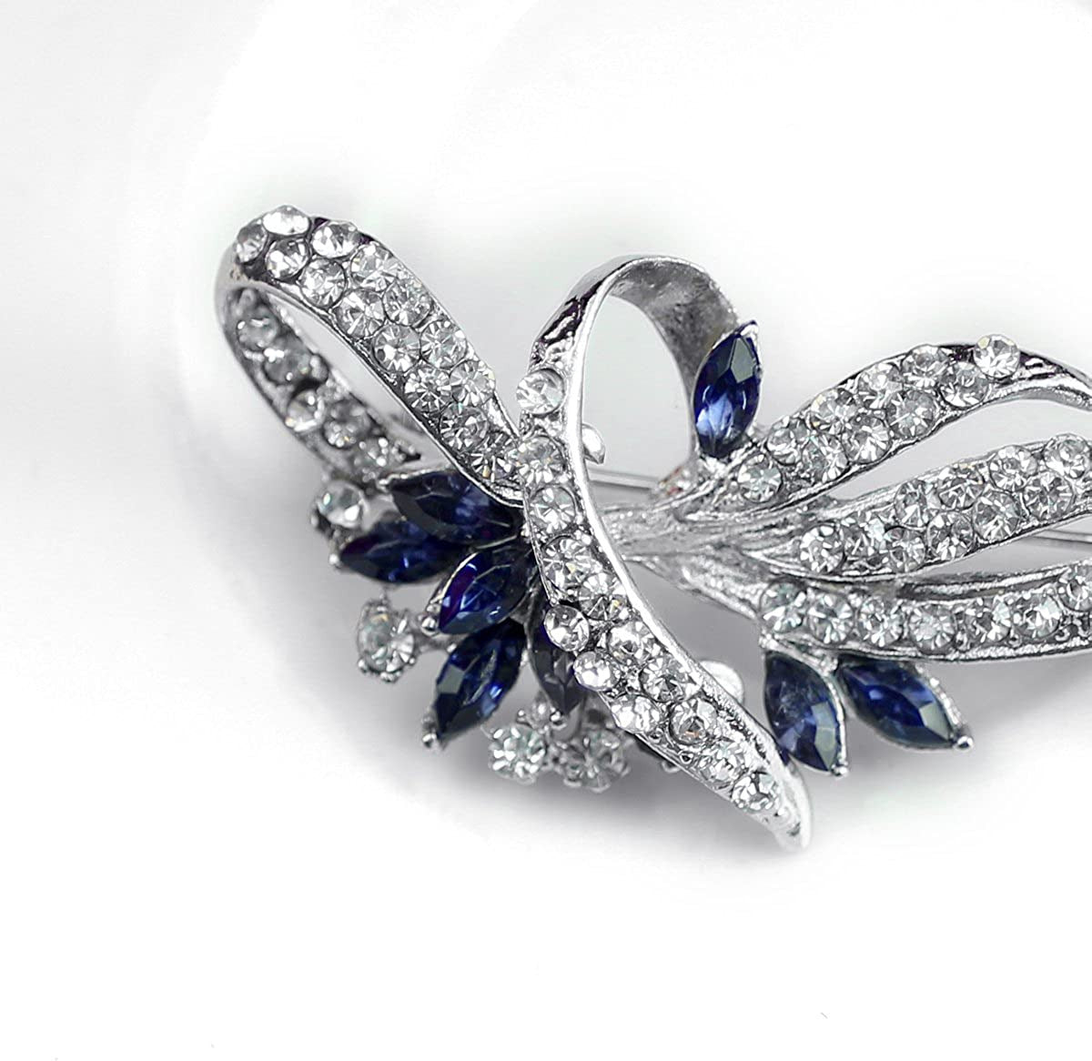 Created Crystal Brooch Fancy Vintage Style Flower Brooch Pin for Women, Girls, L