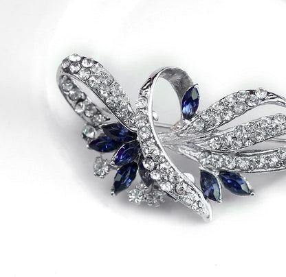 Created Crystal Brooch Fancy Vintage Style Flower Brooch Pin for Women, Girls, L