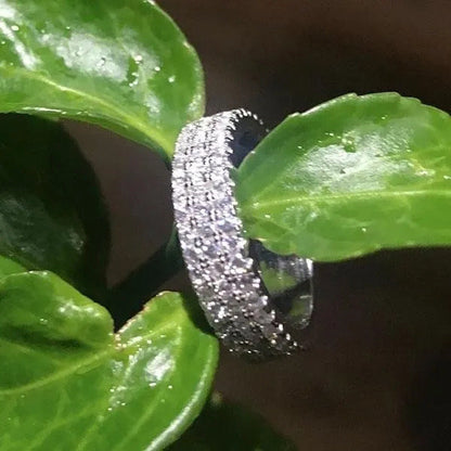 YOHAPP Exquisite Fashion Silver Ring Natural White Sapphire Charming Diamond Inf
