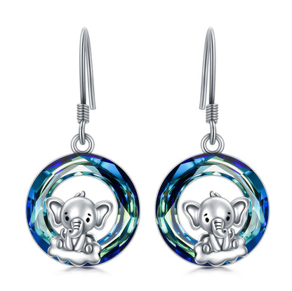 Hypoallergenic Elephant Earrings 925 Sterling Silver Elephant Dangle Drop Earrin