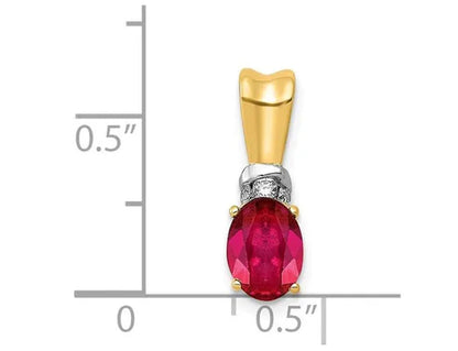2/3 Carat (Ctw) Natural Ruby Solitaire Pendant Necklace in 14K Yellow Gold with