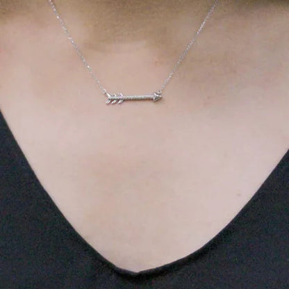 0.10 CT. T.W. Diamond Arrow Necklace in 14K Gold