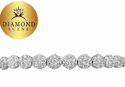 8.67 CT DIAMOND BRACELET ROUND CLUSTER BRACELET G SI1/2 CLARITY 18 K WHITE GOLD