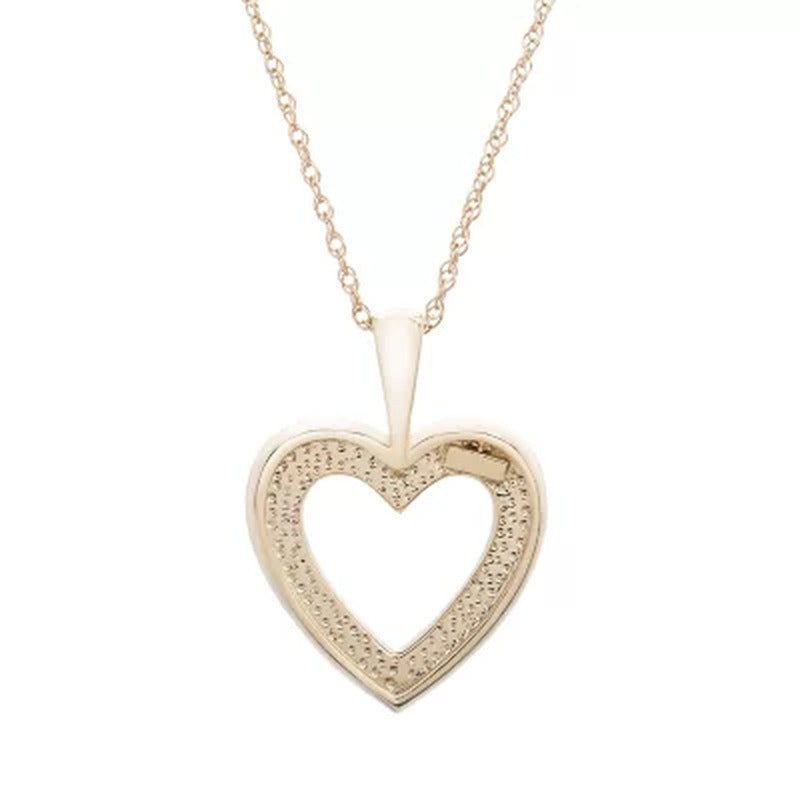 0.10 CT. T.W. Diamond Heart Pendant in 14K Yellow Gold