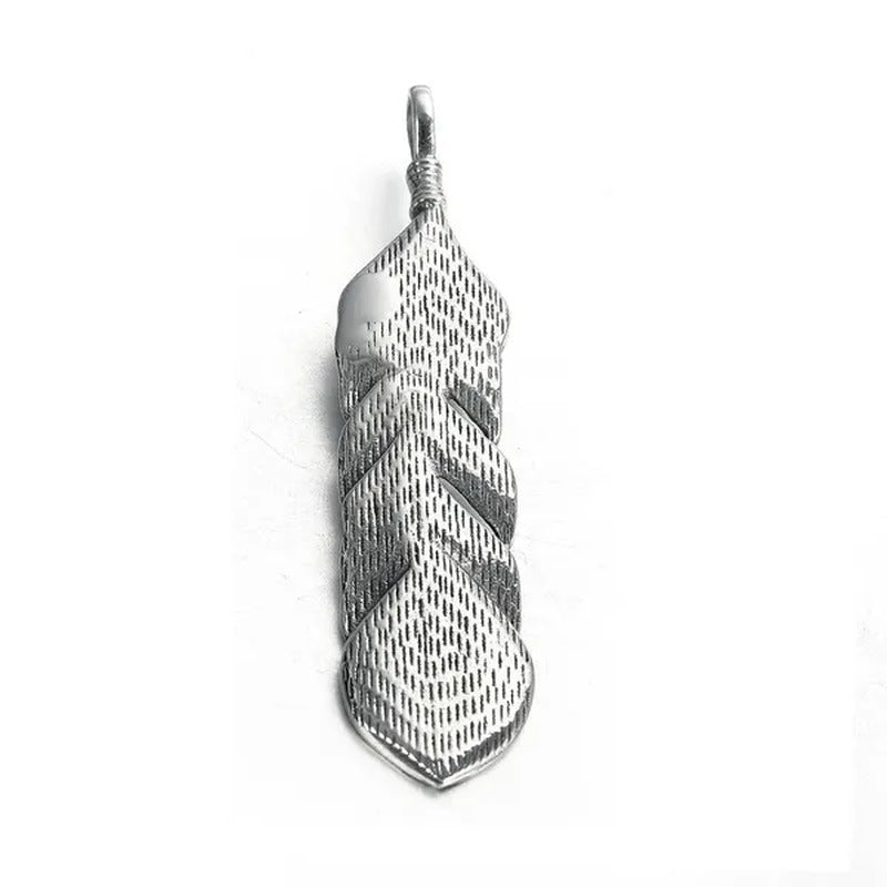Jewelry Creative Ruby Feather Pendant Stainless Steel Necklace Ins Titanium St