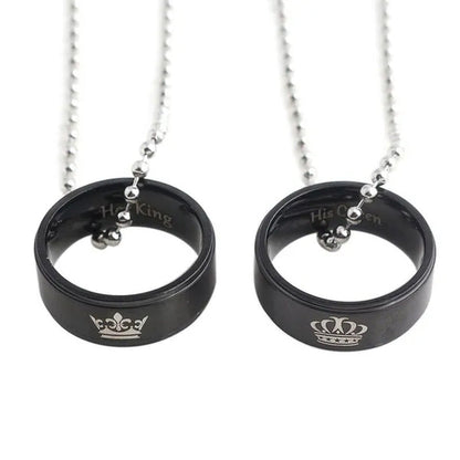Jewelry Her King His Queen Crown Wedding Ring Necklace Fashion Pendant for Men a