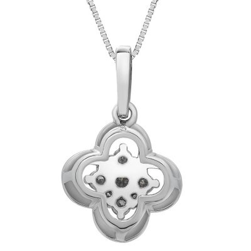0.25 CT. T.W. I-I1 14K White Gold Diamond Flower Pendant