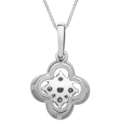0.25 CT. T.W. I-I1 14K White Gold Diamond Flower Pendant
