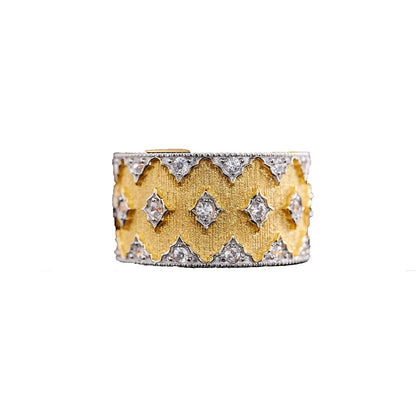 European and American Ins Two-Color Star Wide Ring