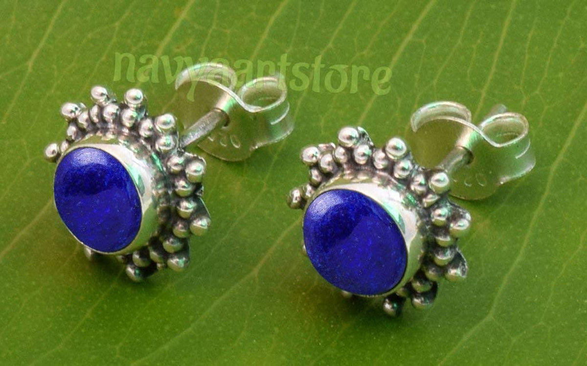 925 Sterling Silver Gemstone Stud Post Earrings - Gemstone Stud Earring Gift Jew