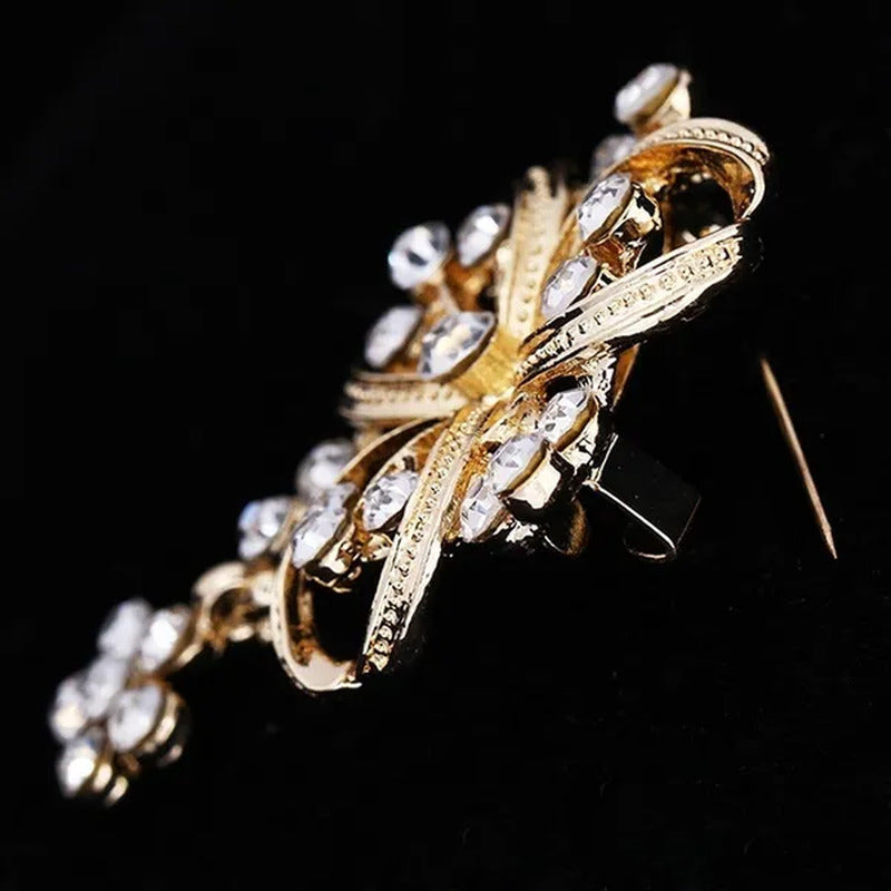 Awesome Women Dress Decor Bridal Bouquet Crystal Stone Brooch Pin Brooches Flowe