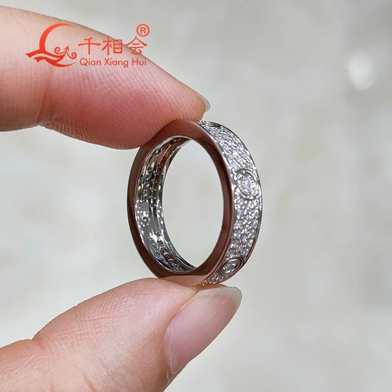 925 Silver Rings Hot Sale Classic Love Three Rows of Luxury Eternity Ring