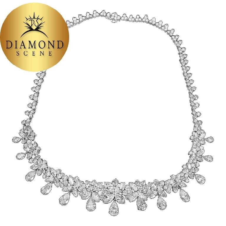 DIAMOND NECKLACE PEAR MARQUISE ROUND DIAMOND NECKLACE DIAMOND SET GRADUATE