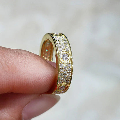 925 Silver Rings Hot Sale Classic Love Three Rows of Luxury Eternity Ring