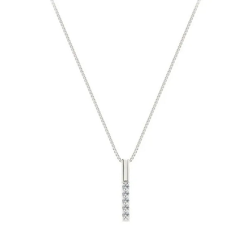 Exquisite Fashion 925 Sterling Silver Necklace Shiny Zircon Necklace Simple Geom