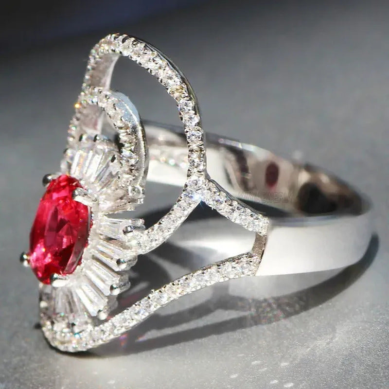 Gorgeous 925 Silver Natural Gemstones Ruby Wedding Birthstone Bride Engagement M