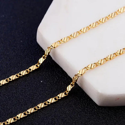 New Fashion Luxury Exquisite Men and Women Fashion Solid Chain Necklace 2Mm Wide