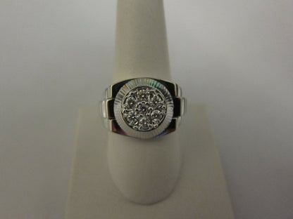 DIAMOND ROUND BRILLIANT SHAPE MENS RING 7 STONE