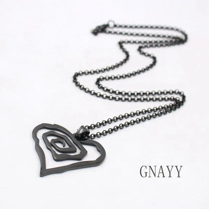 Black Marilyn Manson Heart ROSE Charm NEW MM Rose TOP round Chain 18-36Inch Neck