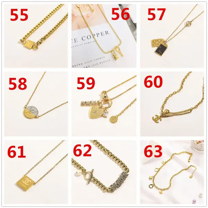 Women'S Fashion Collarbone Necklace Designer Stainless Steel Necklace Gift for G