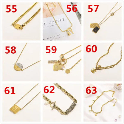 Women'S Fashion Collarbone Necklace Designer Stainless Steel Necklace Gift for G