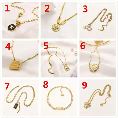 Women'S Fashion Collarbone Necklace Designer Stainless Steel Necklace Gift for G