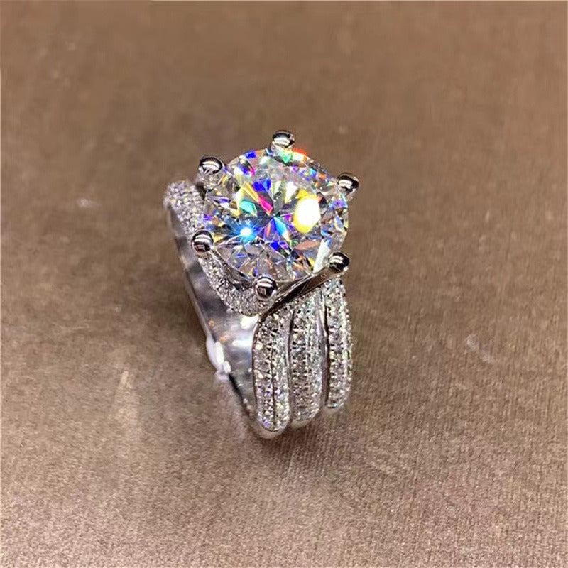 Moissanite Ring D Women'S Full Diamond Temperament
