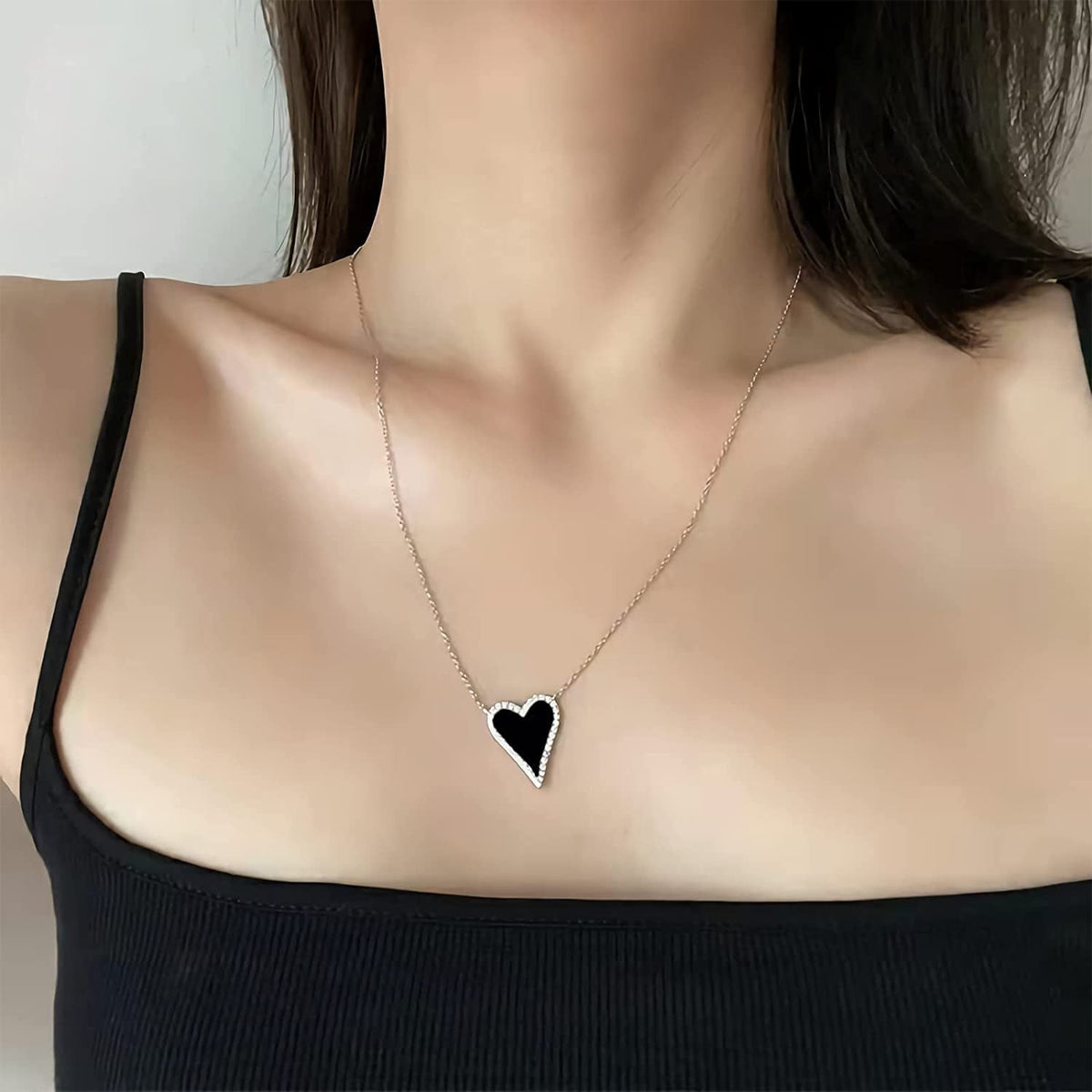 Heart Necklace for Women Girls Trendy Preppy Jewelry Gold Plated Love Heart Pend