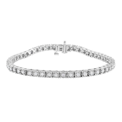Arista 1.00 Carat T.W. Diamond Circle Link Tennis Bracelet in Sterling Silver (J