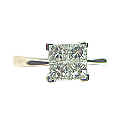 DIAMOND .80 CT G VS1 CLARITY PRINCESS SHAPE 4 STONE INVISIBLE SET BAND 18 KARAT