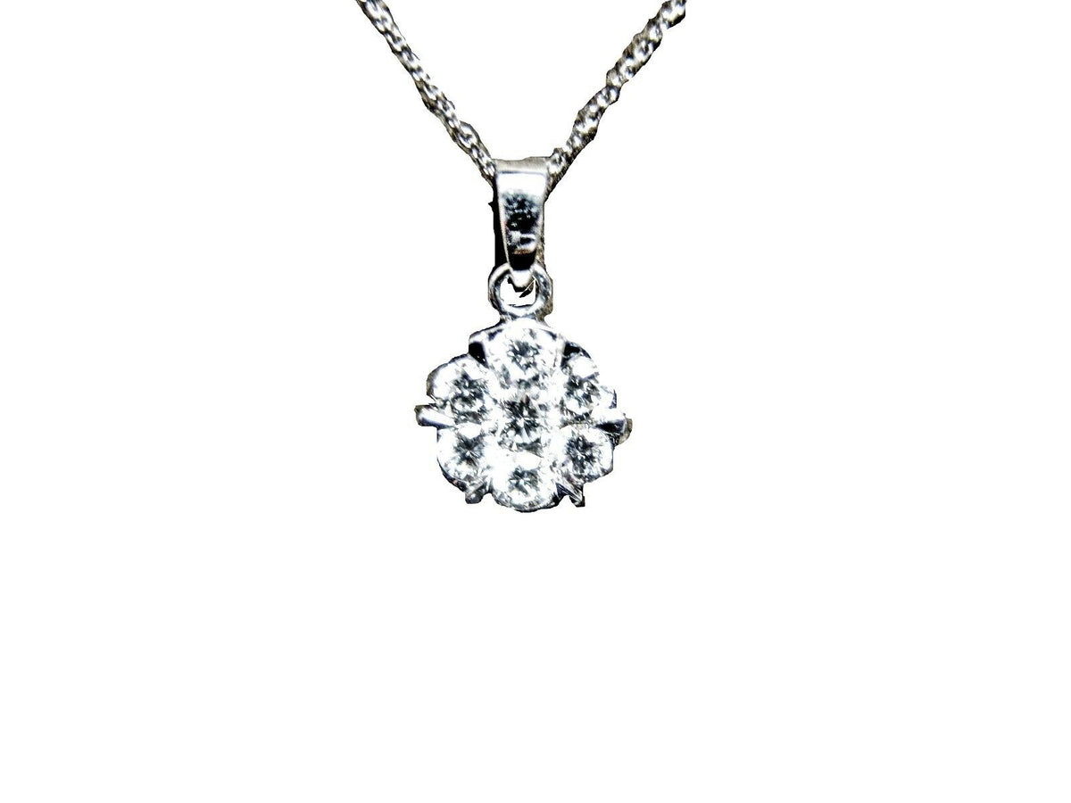 DIAMOND ROUND BRILLIANT SHAPE CLUSTER PENDANT 7 STONE