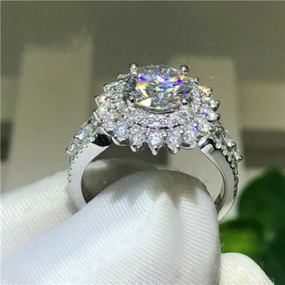 Elegant Woman 925 Sterling Silver Wedding Jewelry for Women Natural Gemstone Rin