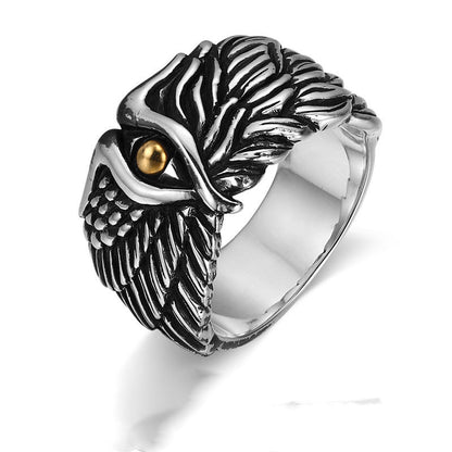 925 Sterling Silver Ring Men'S Trendy Personality Angel Wings Angel Demon Ring
