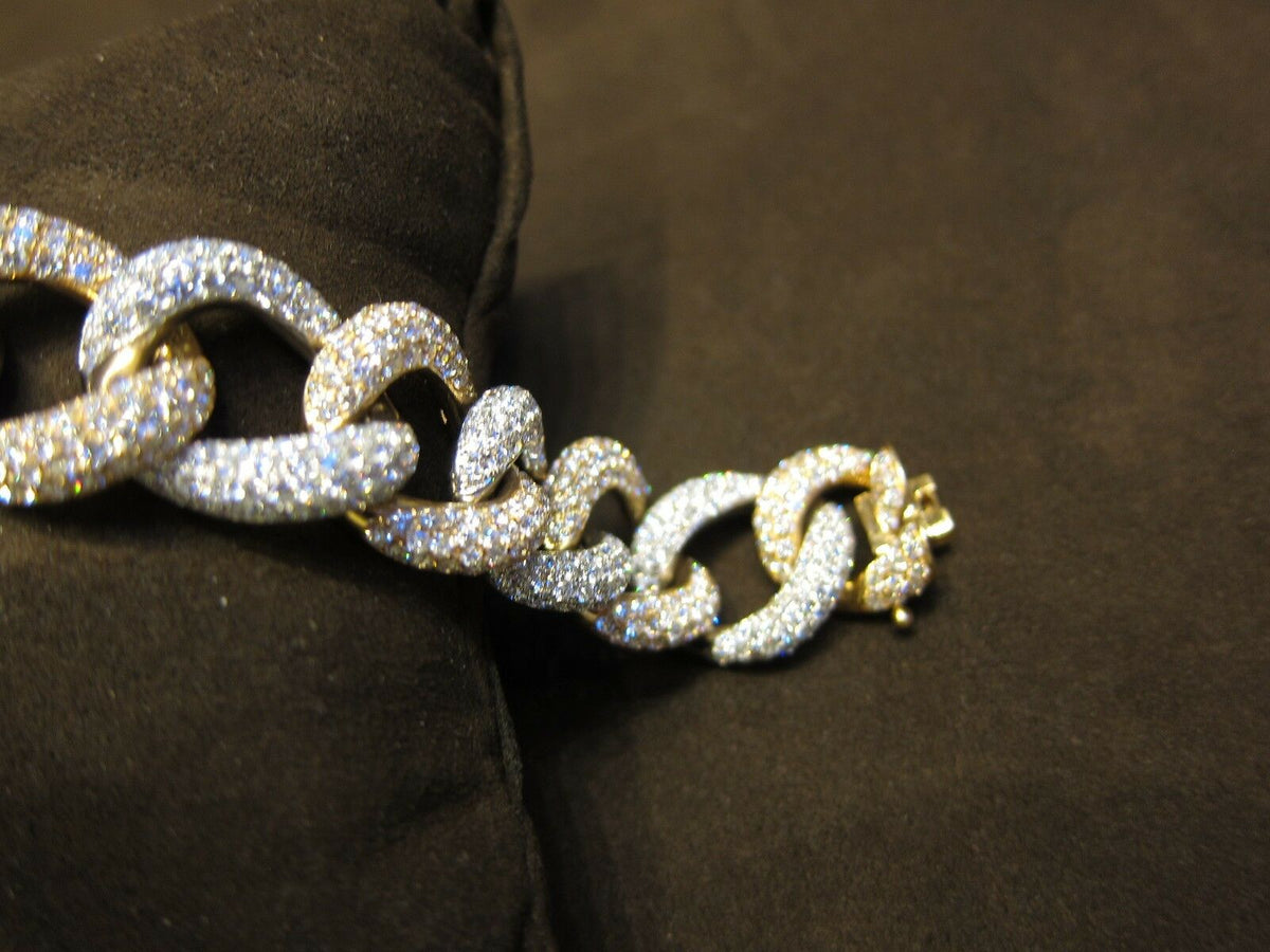 DIAMOND S STYLE LOOSE LINK STYLE ROSE WHITE GOLD DIAMOND BRACELET CUFF DANGLE
