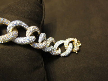 DIAMOND S STYLE LOOSE LINK STYLE ROSE WHITE GOLD DIAMOND BRACELET CUFF DANGLE
