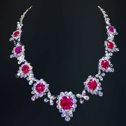 GRS CERTIFIED RUBY NECKLACE 9 CERTIFIED NATURAL 10.37CT CENTER RUBY CUSHION CUT