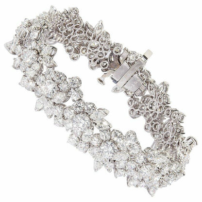 Estate Diamond Bracelet 22.00 ct round marquise diamond platinum