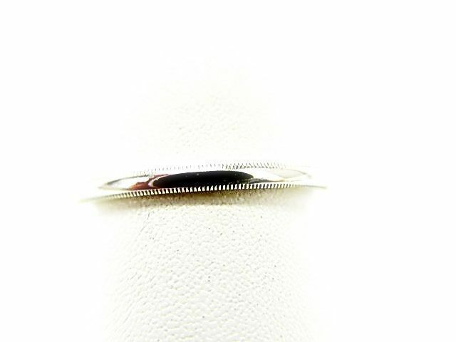 14 K WHITE GOLD POLISHED BEADED WEDDING BAND