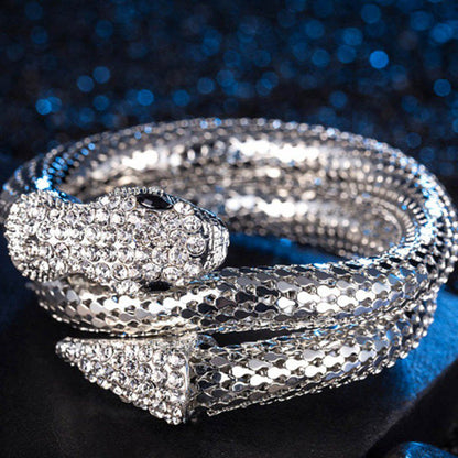 1PC Hot Popular Punk Gold Color Snake Bangle Retro Club Snake Spiral Bracelet Up