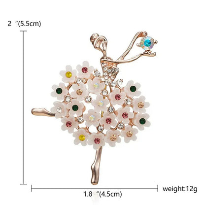 1PC Dancing Ballet Girl Brooch Pin Coat Pin for Women Girl Wedding Bridal Broach