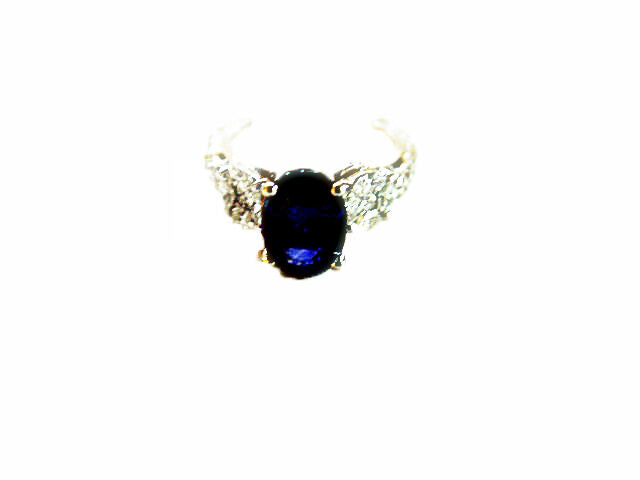 BLUE SAPPHIRE OVAL SHAPE RE-SIZEABLE DIAMOND MARQUISE