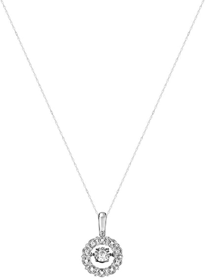 Dancing Diamond Necklaces for Women | Sterling Silver Diamond Necklace with 18 I