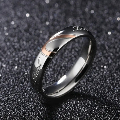 Stainless Steel Couple Ring Jewelry Wedding Rings Men Women Ring Sets Romantic H