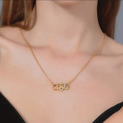 2021 New Fashion Creative Plated Love Necklace Lucky 8 Heart Pendant Necklace Pl