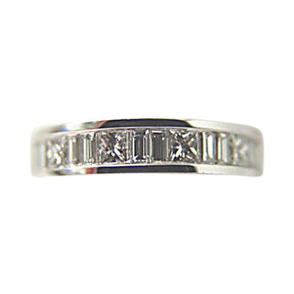.97 CT DIAMOND 10 BAGUETTE SHAPE 4 PRINCESS SHAPE CHANNEL SET DIAMOND BAND