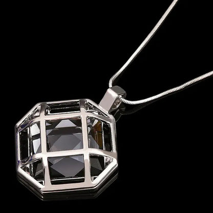 Square Diamond White Simple Fashion Square Openwork Sweater Chain