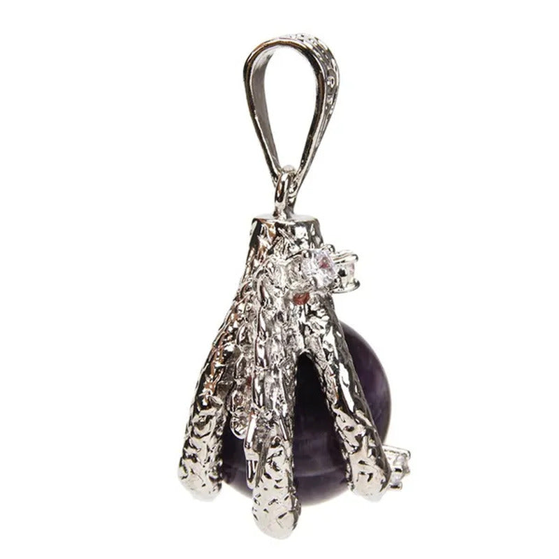 Natural Stone Dragon Claw Pendants for Necklace Pink Quartz Tiger Eye Lapis Lazu