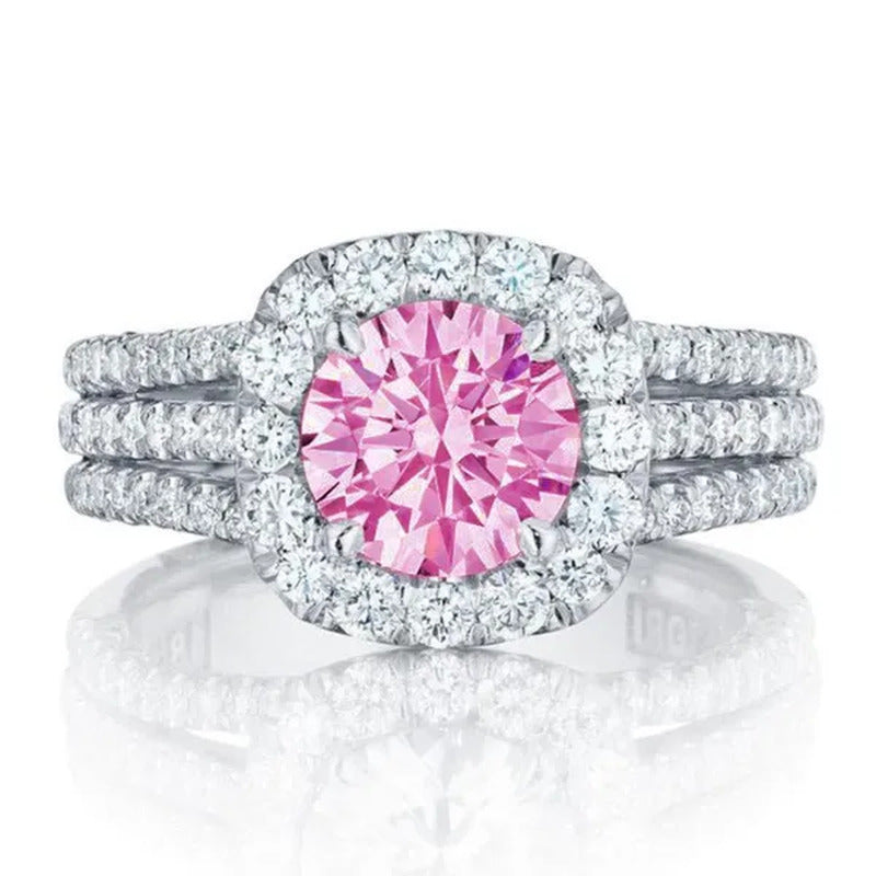 Women Wedding Diamond Ring 18K Gold Micro Pave Diamond Rings for Engagement Ring